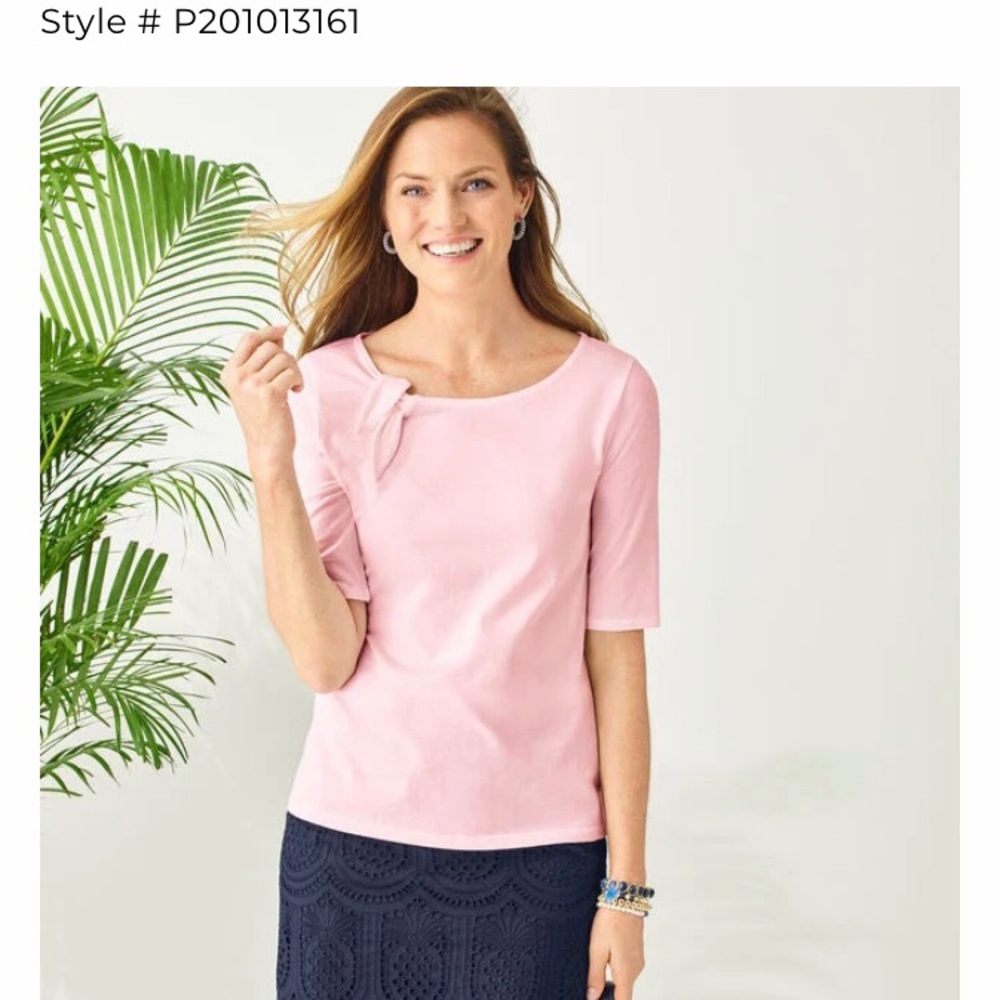 Talbots TIe Detail Tee (pink)
